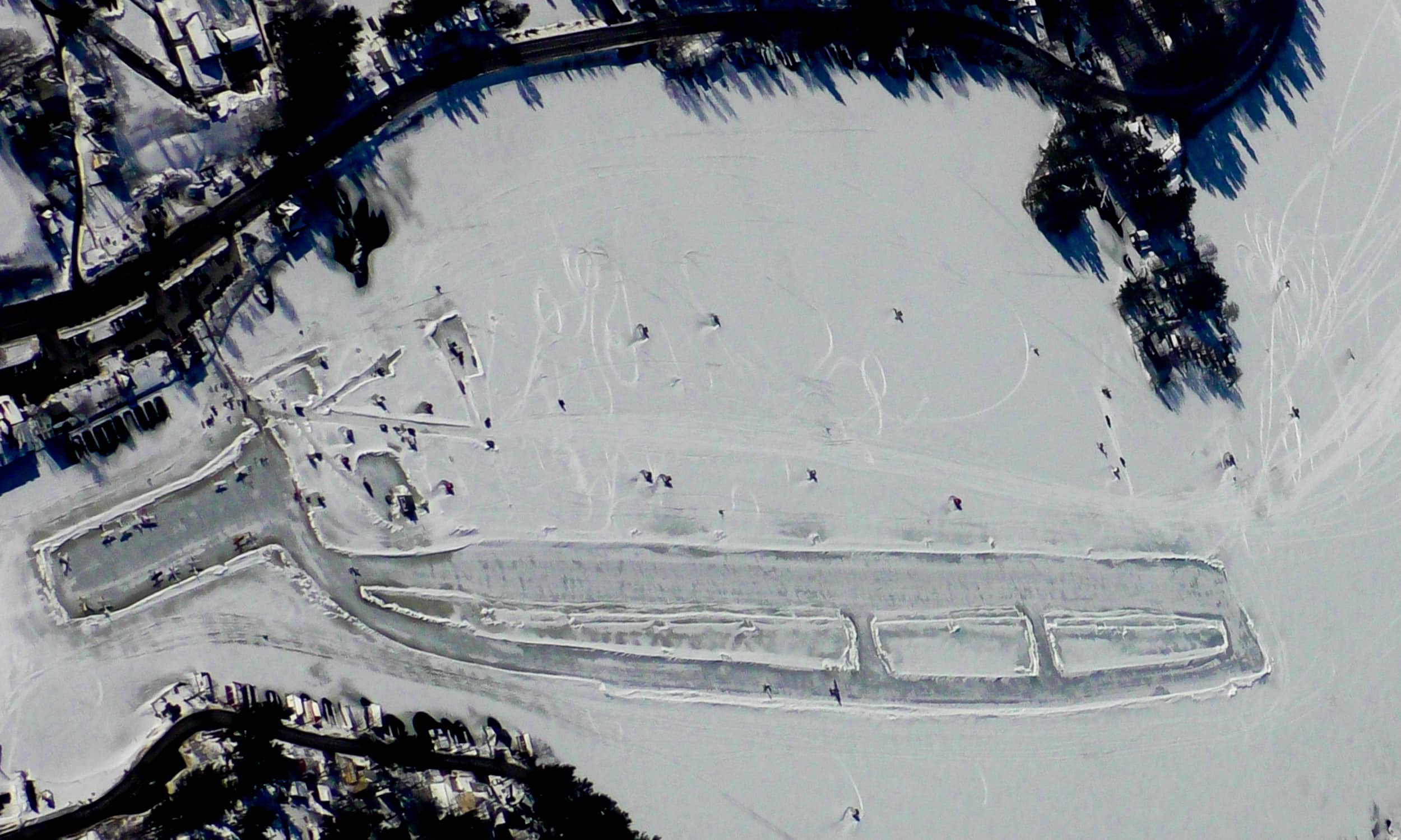 Ariel View of Alton Bay Ice Runway, February, 2017